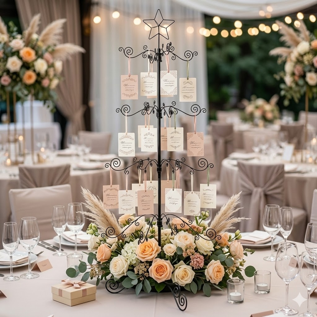 HOHIYA 3 Ft Wrought Iron Ornament Display Tree 56-Hook Metal Christmas Tree Alternative Sturdy Floor and Tabletop Stand for Glass Baubles Black